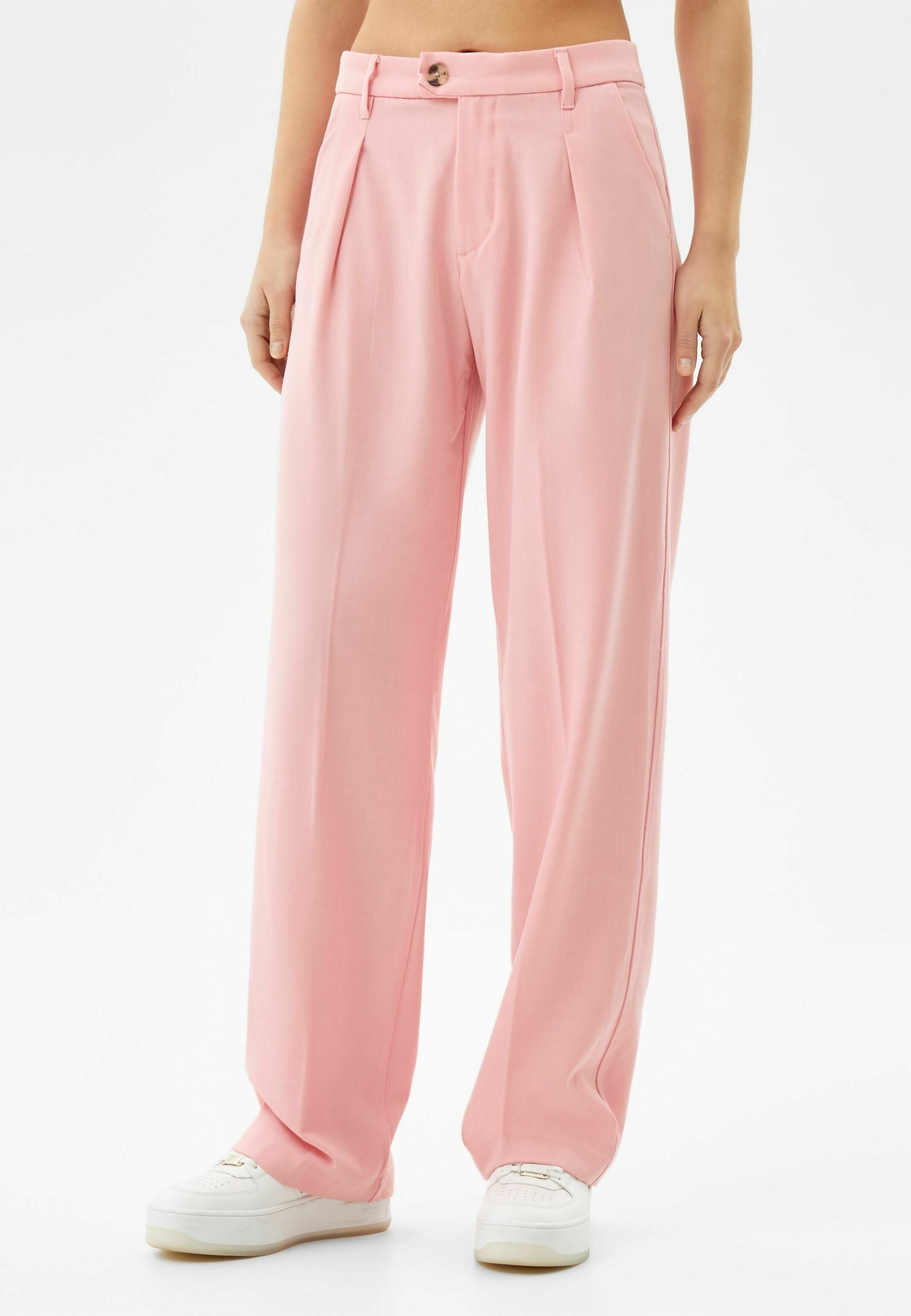 Bershka STRAIGHT FIT - Broek - pink/donkerroze - Zalando.nl
