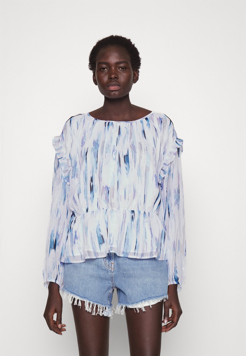 Dona Karan Mujer Blusa DKNY De Manga Dolman Mezcla De Telas Seda