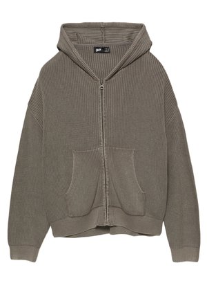 HOODED WITH ZIP - Cardigan - grey