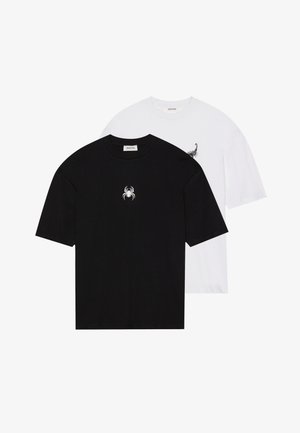 UNISEX 2 PACK - Majica kratkih rukava s printom - true black/bright white