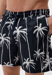 s.Oliver MIT ALLOVER-PRINT - Badeshorts - navy