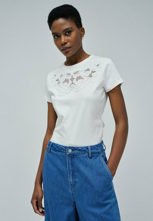 Camiseta estampada - weiß