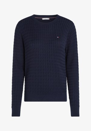 Tommy Hilfiger, CABLE FINE SWEATER - Trui - dark night navy