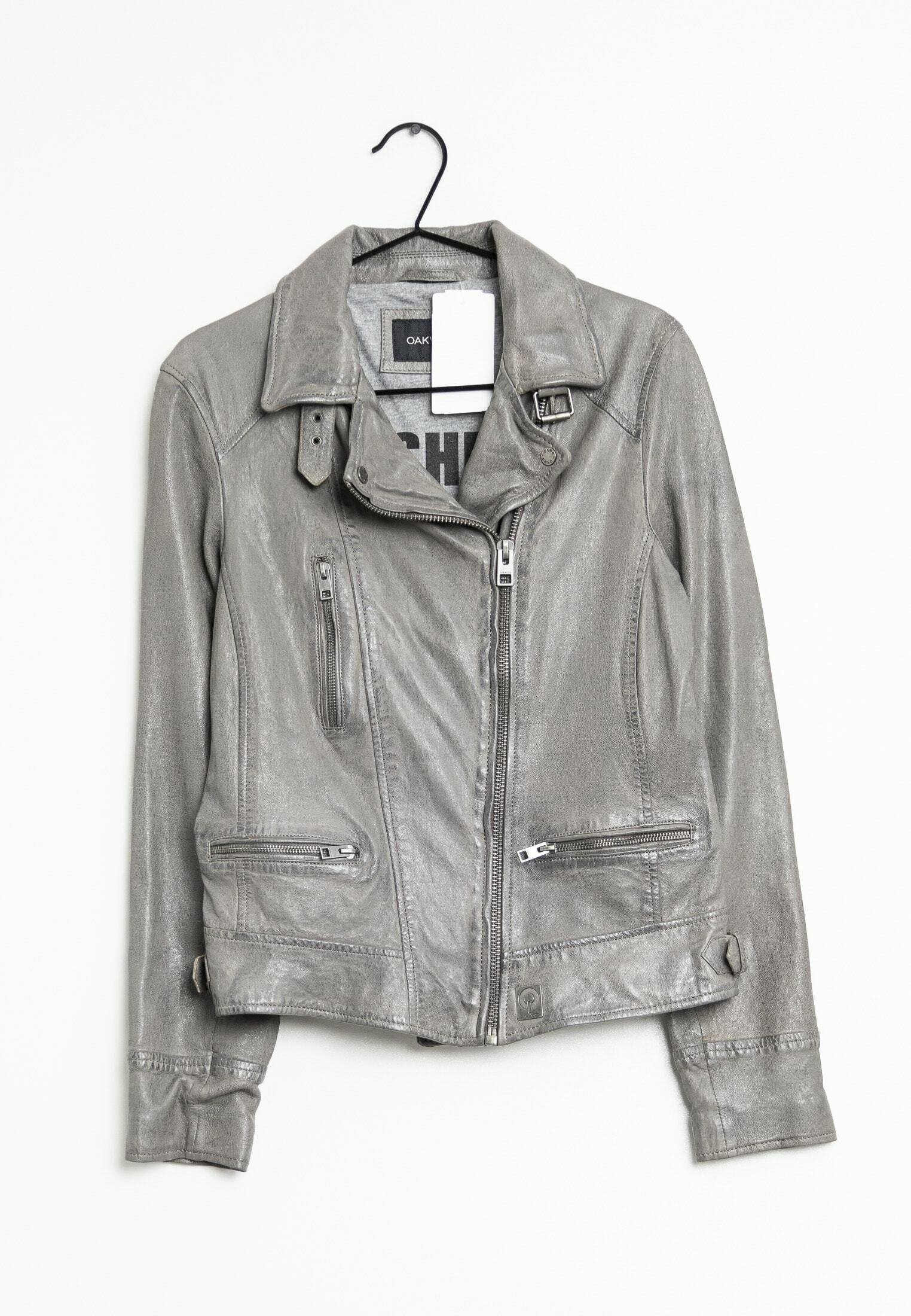 Oakwood Veste en cuir grey/gris (Seconde main) ZALANDO