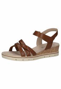 Caprice Wedge sandals - cognac nappa