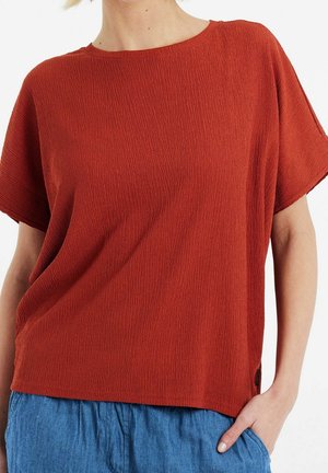Basic T-shirt - burnt orange denim