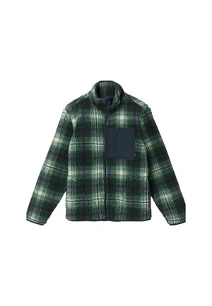REGULAR FIT - CHECK FLEECE ZIP THROUGH   - Fleecejacke - green