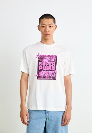 GRAPHIC SUPER WORLD TOUR RELAXED - Print T-shirt - white