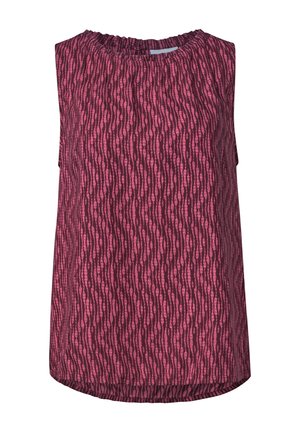 Street One, BLUSENTOP MIT GERAFFTEM RUNDHALS - Blouse - blush berry