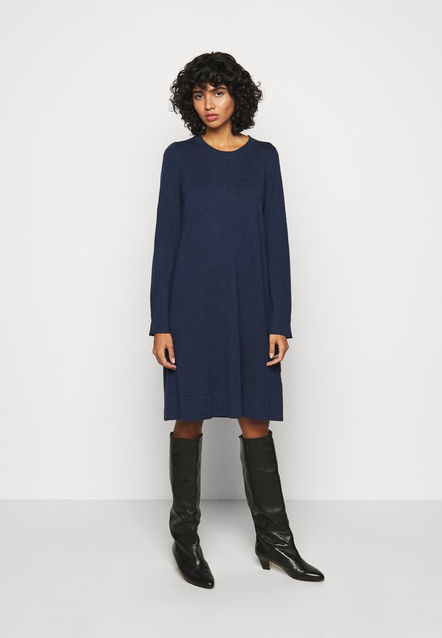 CREW NECK DRESS - Robe pull - dark blue