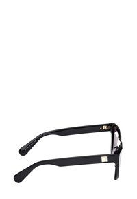 Černé obdélníkové brýle s tlustými stranami, zlatými detaily na spáncích a logem "MAX&Co." na stranu.