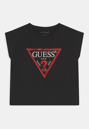 Guess CORE JUNIOR CROPPED - T-shirt imprimé - black/red