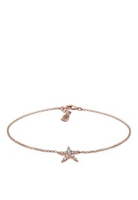 Rose gold søstarsarmbånd med en delikat kæde, der har glitrende rhinsten på stjernesymbolet og en sikker lås.