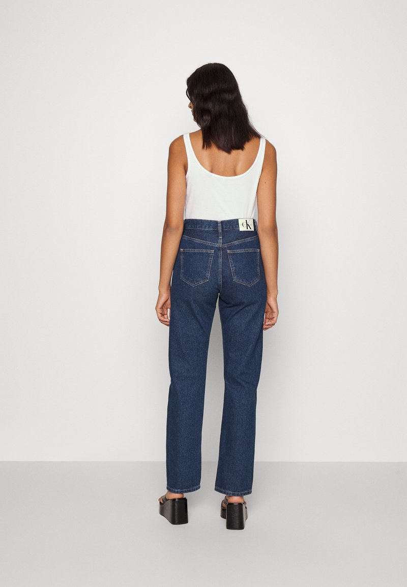 Calvin Klein Jeans HIGH RISE STRAIGHT - Straight leg jeans - denim  medium/dark-blue denim 