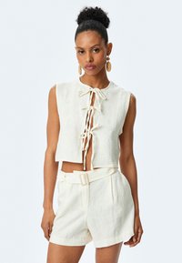 TIE-UP CROP - Pusero - beige