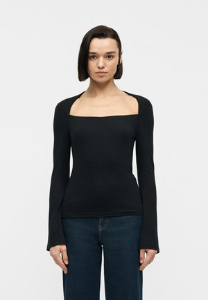 WIDE ENVELOPE NECK - Μπλούζα με μακριά μανίκια - black