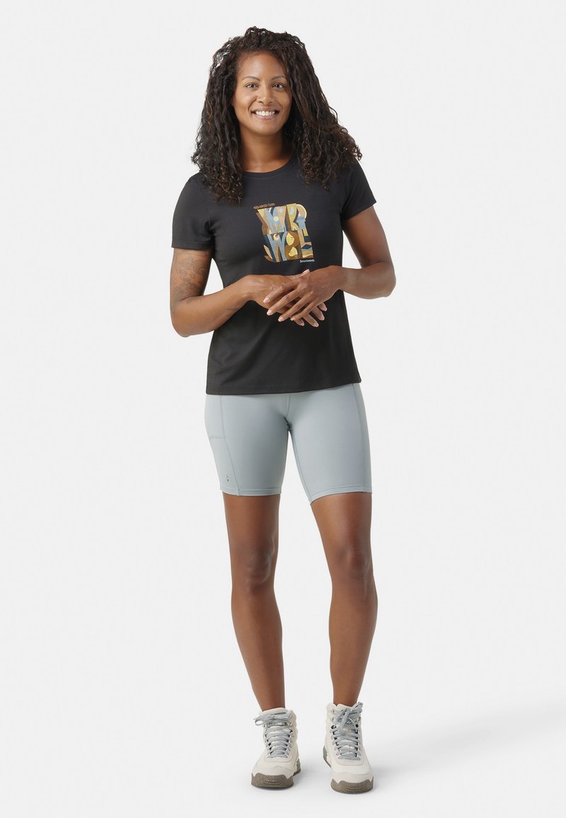 Smartwool SMARTWOOL CARVED LOGO GRAPHIC SHORT SLEEVE - T-shirt med print - black