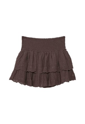 Stradivarius, EMBROIDERED SKORT - Jupe-short - dark brown