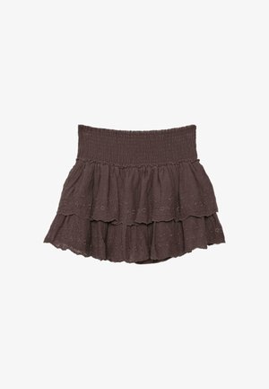 Stradivarius, EMBROIDERED SKORT - Jupe-short - dark brown