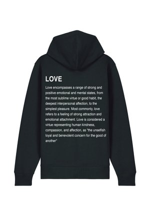 LOVE DEFINITION BACK PRINT - Sweat zippé - black