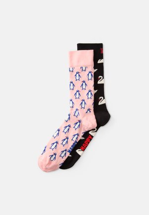 SWAN PENGUIN SOCKS UNISEX 2 PACK - Socken - pink/black
