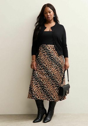 CURVES  SPOT PRINT BIAS CUT MIDI  - A-linjekjol - black pattern