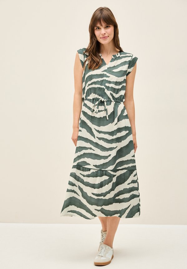 GEMUSTERTES VOLANT - Freizeitkleid - grün