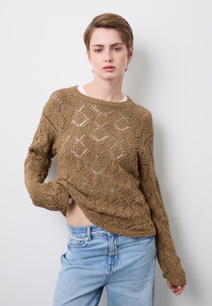 PURE - Strickpullover - tobacco brown