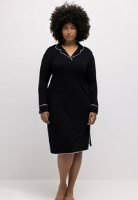 Ulla Popken PIPED ACCENT LAPEL COLLAR  - Camisón - black
