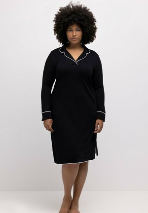 PIPED ACCENT LAPEL COLLAR  - Nachthemd - black