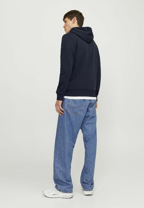 JACK & JONES Jjcollege Logo Sweat Zip Hood Pls - Plus Size, navy blazer