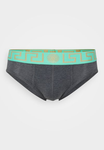 Versace UNDERPANTS LOW RISE TOPEKA NEW LOGO - Cuecas - grey melange/mint/oro