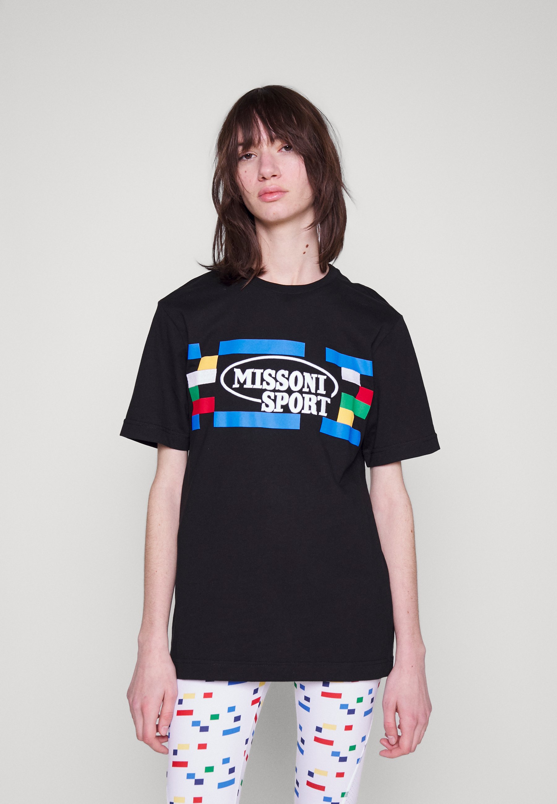 Missoni Sport SHORT SLEEVE - Print T-shirt - black - Zalando