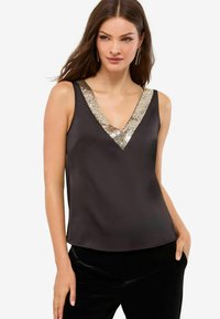 REGULAR FIT  - Top - black gold sequin