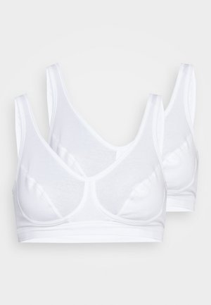 2PACK BUSTIER MIT CUPS ORGANIC COTTON - 95/5 - Alustoppi - weiß