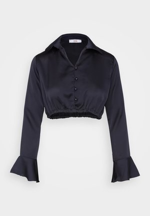 WAL G., LIZA BUTTON CROP - Skjortebluser - navy