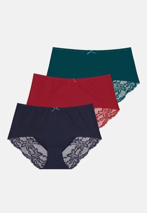 BRIEF WITH LACE 3 PACK - Nohavičky/Slipy - dark green/dark blue/dark red
