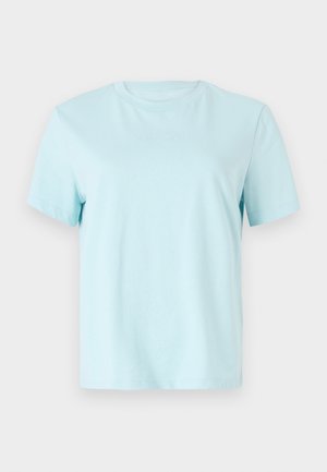 Svjetloplavi pamučni majica s kratkim rukavima, okruglim izrezom i suptilnim vezom 'Calvin Klein' na prednjoj strani.