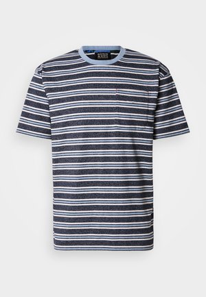 Scotch & Soda DYE STRIPE - T-shirt print - blue