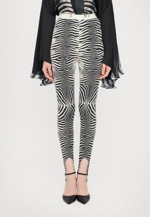 TROUSERS - Broek - bianco/nero