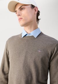 GANT Strikkegenser - dark hazelnut melange