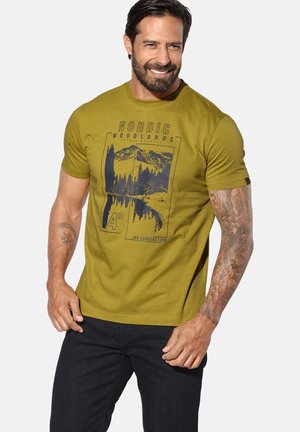 Print T-shirt - oliv