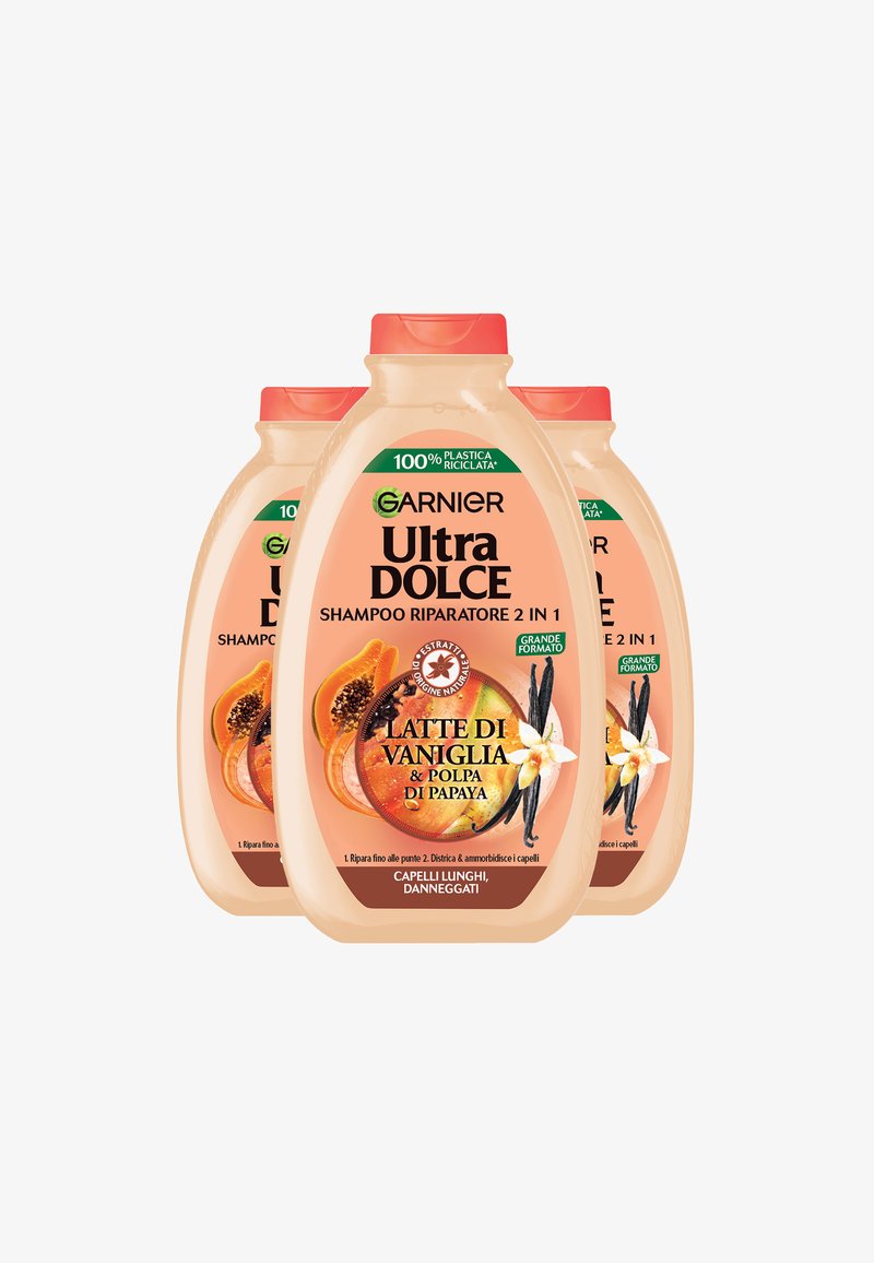 Garnier SHAMPOO ULTRA DOLCE VANIGLIA E POLPA DI PAPAYA, SHAMPOO PER CAPELLI LUNGHI, 400 ML - 3 PACK - Shampoo - trasparente