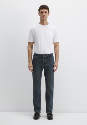 HUNTER - Jeans Straight Leg - dark brown shaded mavi black