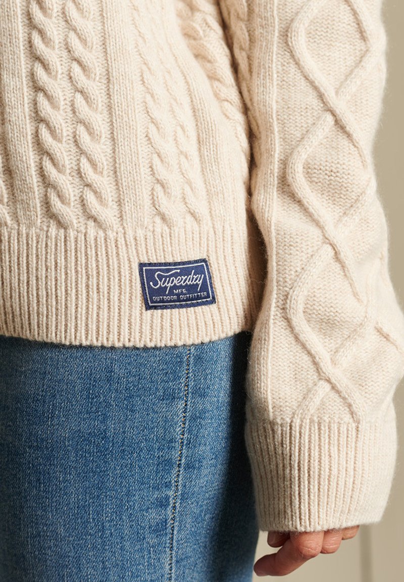 Damen Strickjacken | Superdry Strickpullover sand marl/nude - BM00533 Damen Strickjacken | Superdry Strickpullover sand marl/nude - BM00533