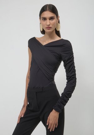 Calliope MONOSPALLA DRAPPEGGIATO - T-shirt à manches longues - nero