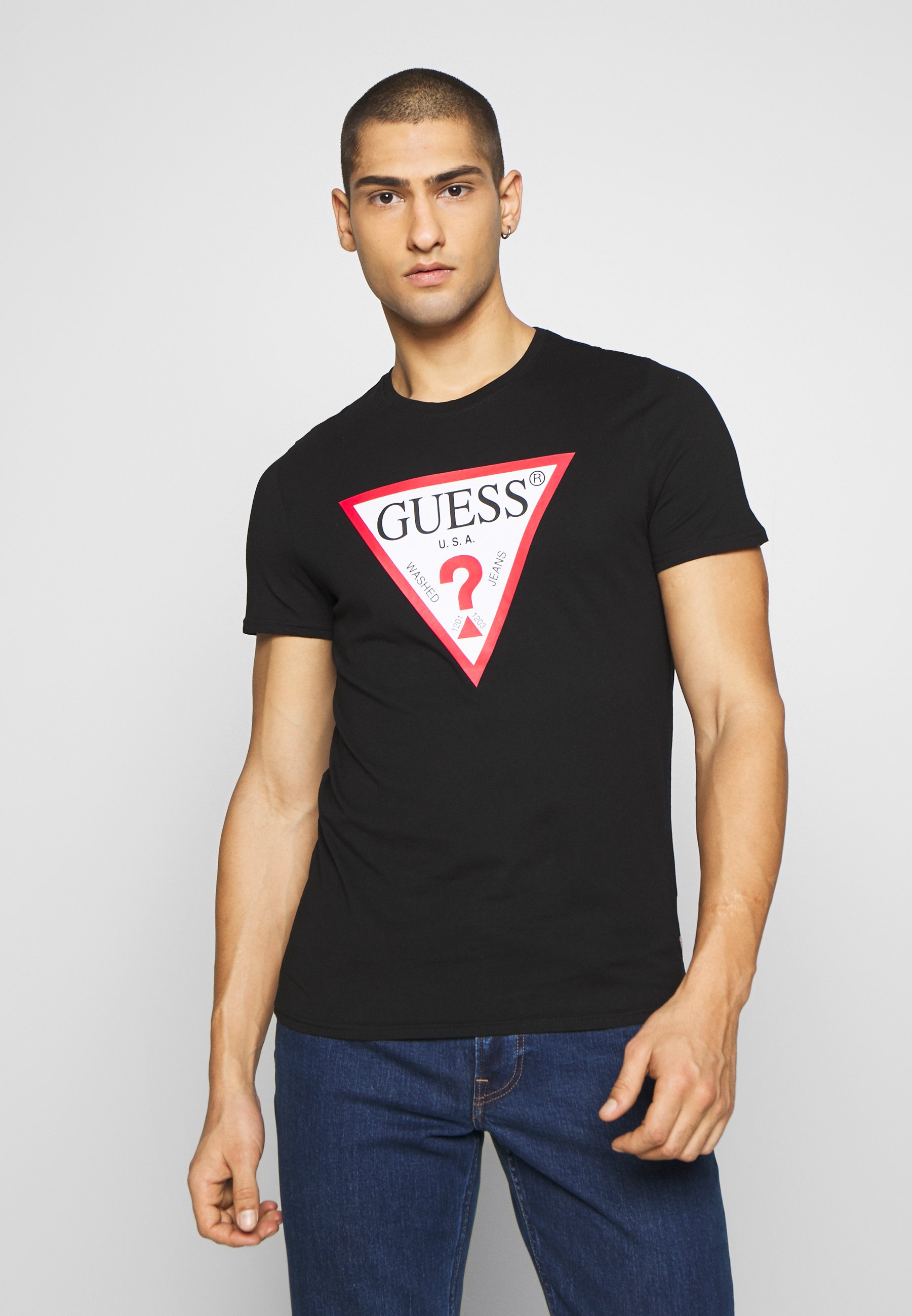 ORIGINAL LOGO TEE T shirt med print jet black ORIGINAL LOGO TEE T shirt med print jet black