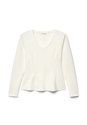 Terranova, T-SHIRT TINTA UNITA - Maglietta a manica lunga - bianco lana