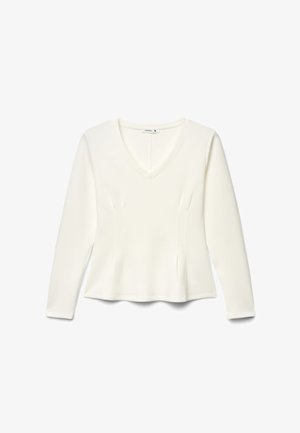 Terranova, T-SHIRT TINTA UNITA - Maglietta a manica lunga - bianco lana