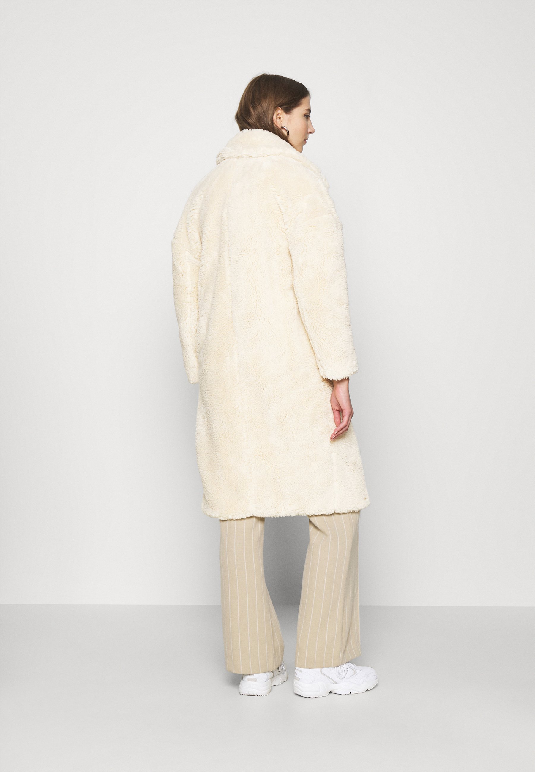 topshop cream borg coat